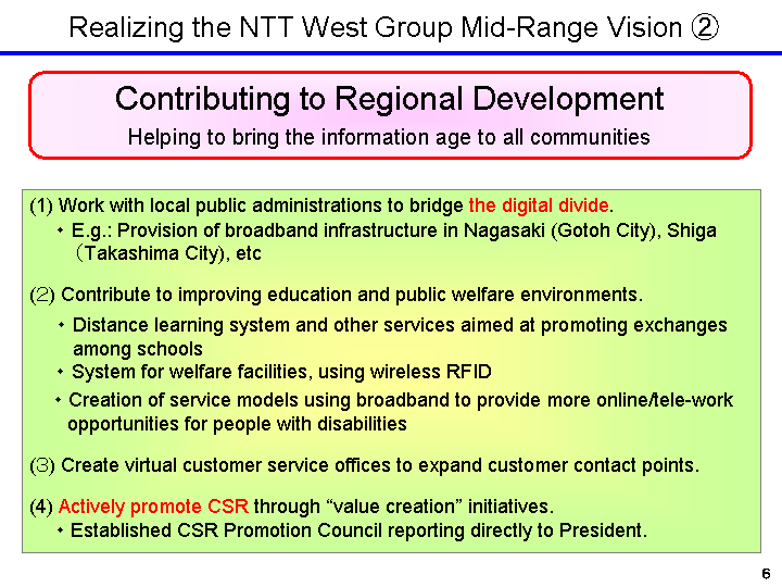 Realizing the NTT West Group Mid-Range Vision (2)