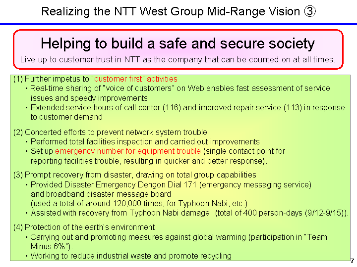 Realizing the NTT West Group Mid-Range Vision (3)