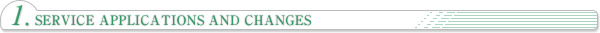 1.TELEPHONE SERVICE APPLICATIONS AND CHANGES