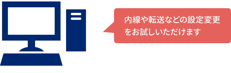 内線や転送などの設定変更をお試しいただけます