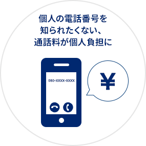 個人の電話番号を知られたくない、通話料が個人負担に