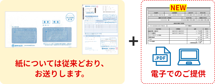 紙については従来どおりお送りします。+電子でのご提供