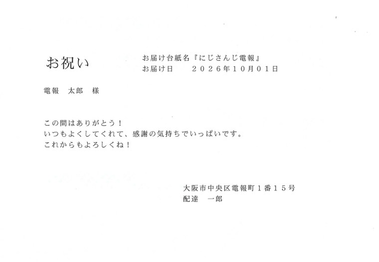 電報メッセージ（電文）
