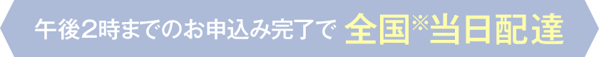 午後2時までのお申込み完了で全国※当日配達