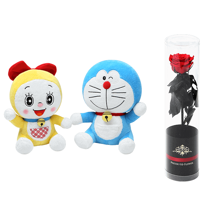 ドラえもん(ドラミちゃんとなかよし)<プリザーブドフラワー付き>