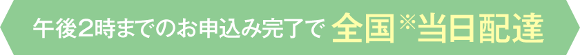 午後2時までのお申込み完了で全国※当日配達