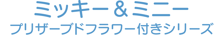 ミッキー＆ミニープリザーブドフラワー付きシリーズ