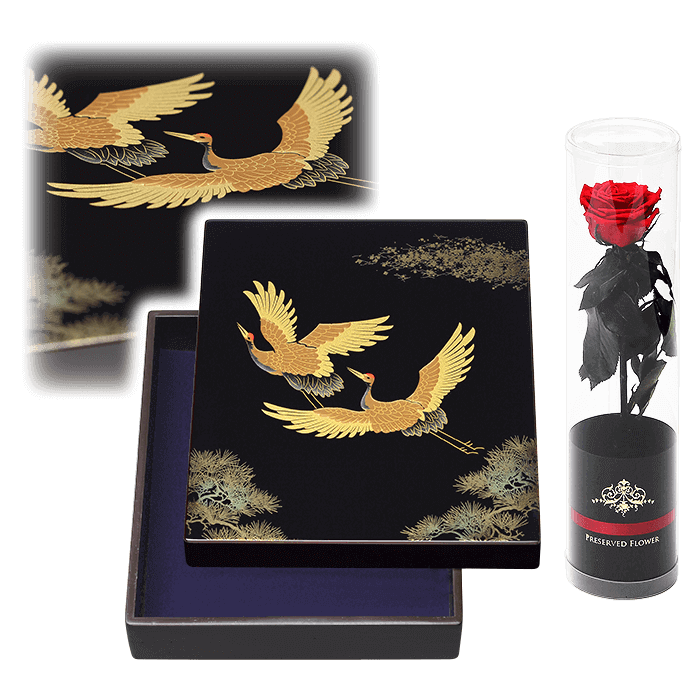 うるし「鶴」(つる)<プリザーブドフラワー付き>