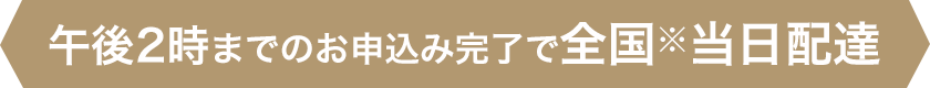 午後2時までのお申込み完了で全国※当日配達