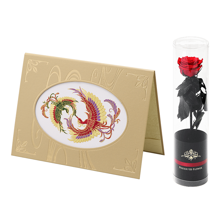 刺しゅう「祥鳳」（しょうほう）＜プリザーブドフラワー付き＞