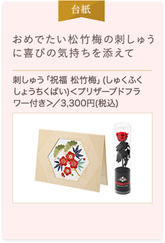 お祝いの気持ちに、扇・梅や桜の 吉祥文様が描かれた西陣織小皿を添えて