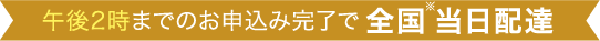 午後2時までのお申込み完了で全国※当日配達