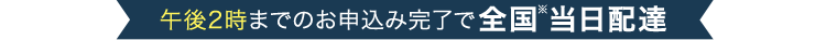 午後2時までのお申込み完了で全国※当日配達