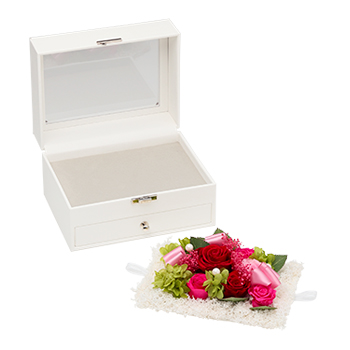 プリザーブドフラワー「オルゴールホワイトボックス」※一部造花等使用