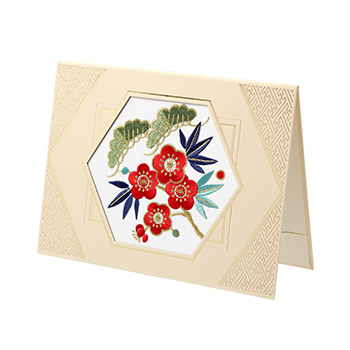 刺しゅう「祝福　松竹梅」（しゅくふく　しょうちくばい）