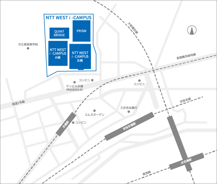 新本社所在地の地図