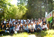 Bamboo-cutting in Training Session for Midori Ippai Environment Personnel