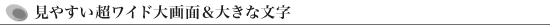 見やすい超ワイド大画面&大きな文字