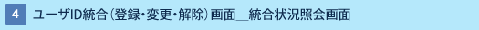 4 : ユーザID統合(登録・変更・解除)画面_統合状況照会画面