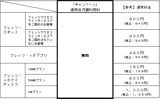 4.「2ヵ月無料キャンペーン」の適用料金