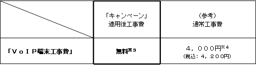 2.「ひかり電話」の「VoIP端末工事費無料キャンペーン」の実施について