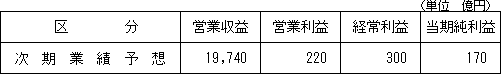 【次期業績予想】