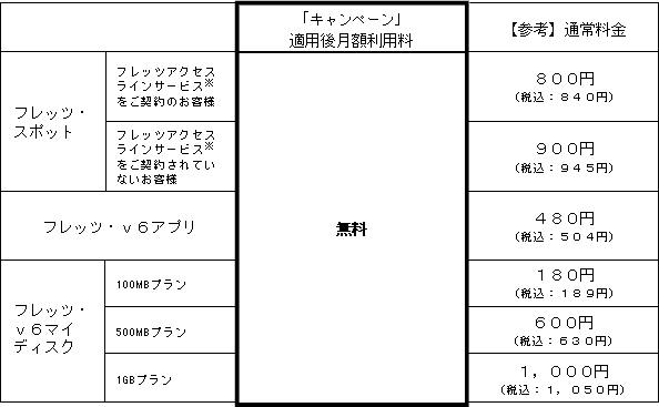 4.「2ヵ月無料キャンペーン」の適用料金