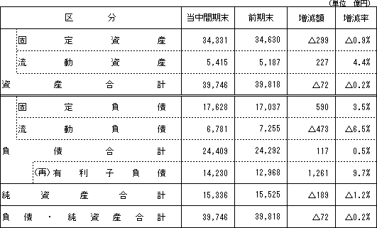 【資産・負債および純資産の状況】
