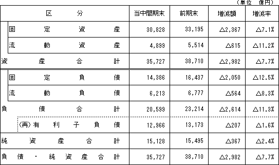 【資産・負債および純資産の状況】