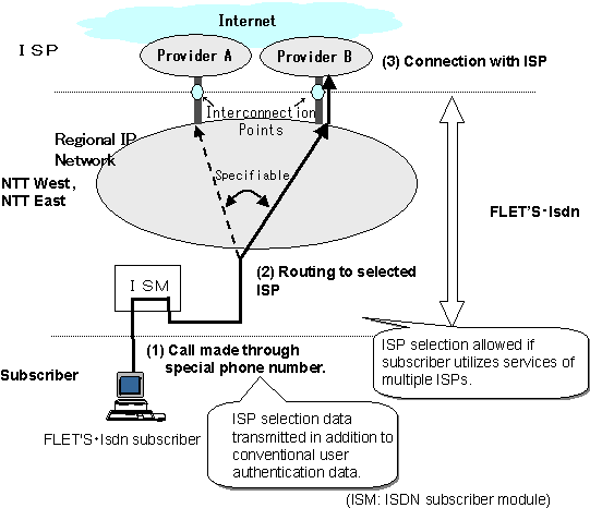 The following diagram illustrates a standard FLET'SI connection.