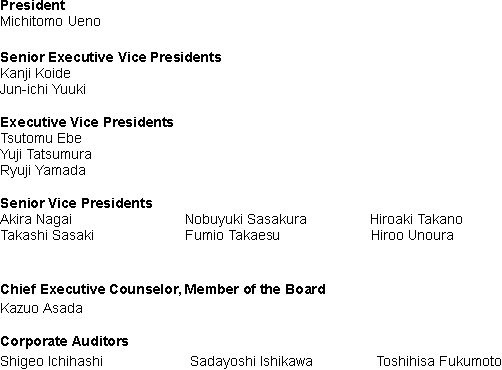 NEW BOARD OF DIRECTORS