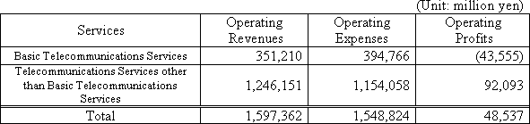 Basic Telecommunications Services Profit and Loss Statement