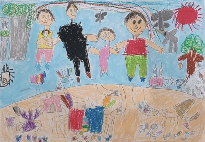 特賞（図画の部）1学年の部、伊平屋小学校　うしじま らいくさんの作品