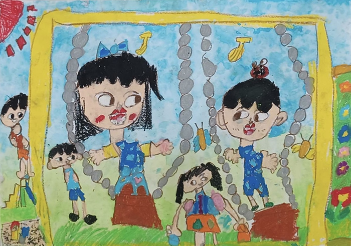 特賞（図画の部）2学年の部、当山小学校　きんじょう ゆうかさんの作品