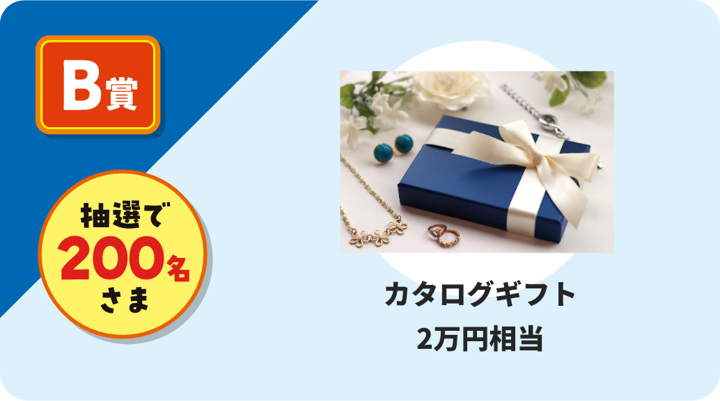B賞 抽選で200名さま カタログギフト2万円相当