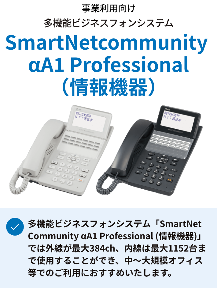 NTT西日本】SmartNetcommunity αA1 Professional（情報機器）商品情報