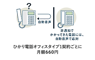 ナンバー・リクエスト（オプション）　ひかり電話オフィスタイプ1契約ごとに月額660円
